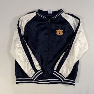 Auburn Tigers Jacket Boys Large Blue NCAA Football Satin NCAA Full Zip